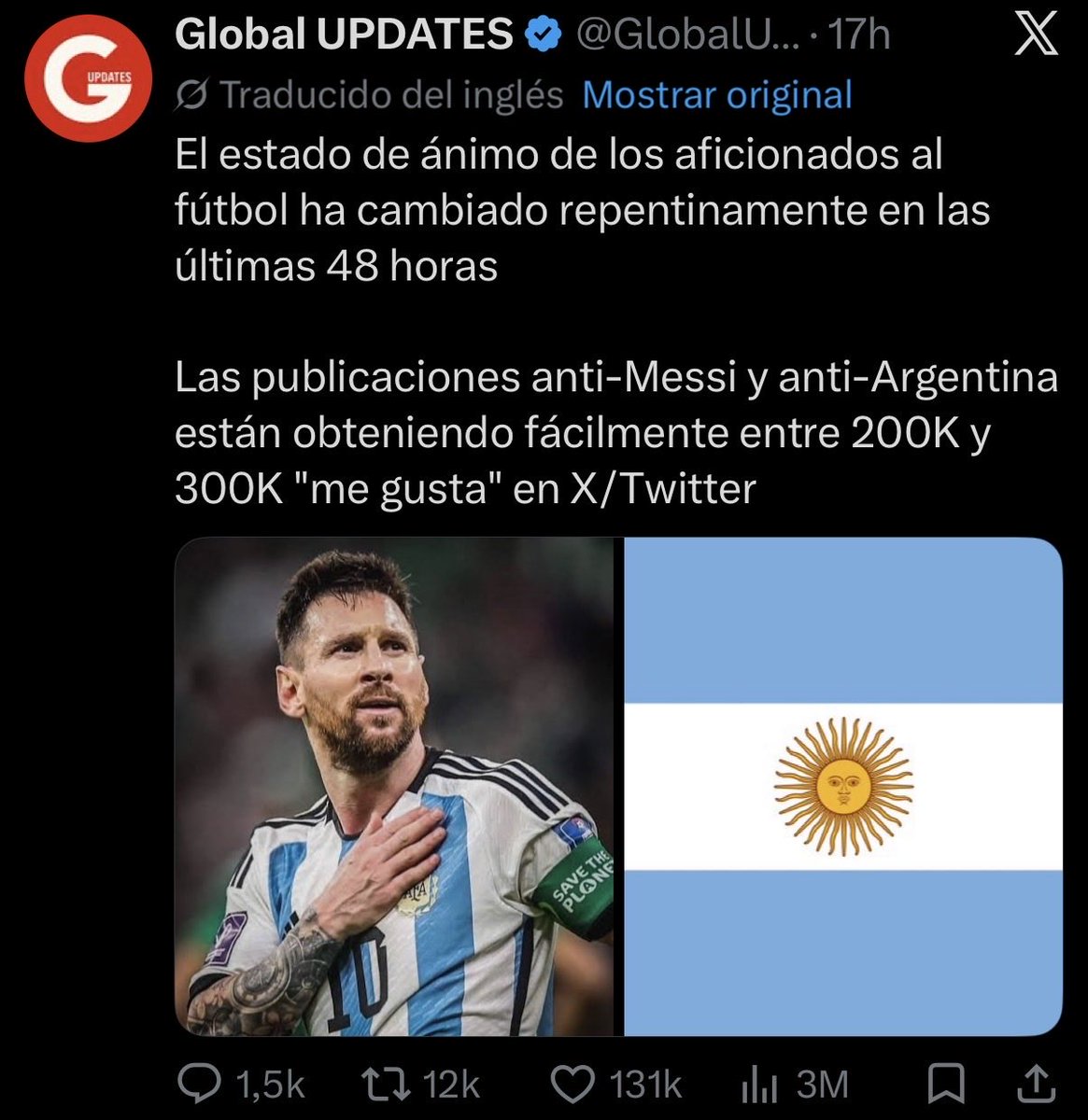 RealTimeRating's tweet photo. La campaña anti-Argentina y anti-Messi que comenzó a circular previo al partido de la selección en X. https://t.co/SiOKpK5WRe