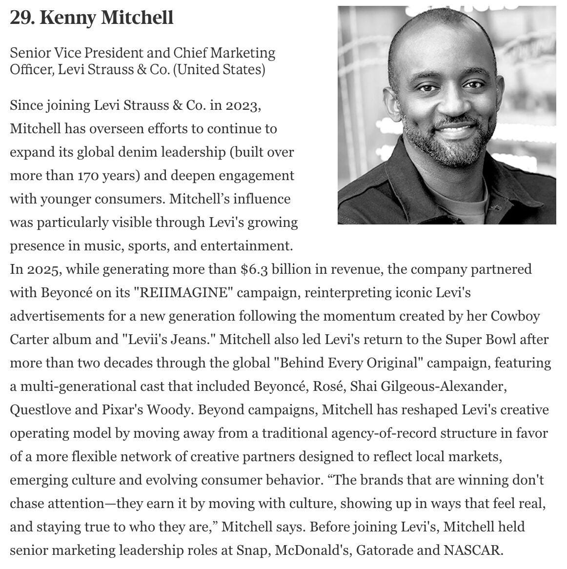 DianePrimo's tweet photo. Congratulations to @kmitch and Kofi Amoo-Gottfried, fellow @TheofficialBECA members, for being named to the 2026 @Forbes World's Most Influential CMOs list.

This recognition reminds us that influence is not just about visibility, but about building trust, shaping culture, inspiring teams, and driving meaningful business results.