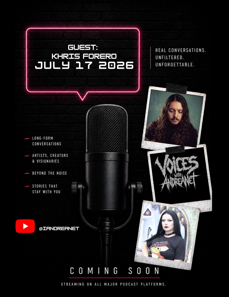 andreanet_'s tweet photo. My podcast is here finally after trial and error! See you there! YouTube link in bio. PREMIERE 07.17.26 with an awesome cool guest Khris Forero #voiceswithandreanet https://t.co/4Q3RepBB3n