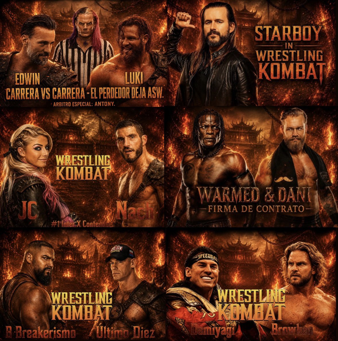 JeZa241's tweet photo. 🚨WRESTLING KOMBAT🚨

Cartelera confirmada 
-@edwincal96 vs @StrLuki66333 
-Starboy presente
-@MrSoul316 vs @Nach140 
-firma de contrato de @elwarmed78 y @Danitv_oficial 
-@Bitwwwrassslin vs @SummersoldierYT 
-@eldemiyagi vs @Browken_BrK 

12 DE JULIO | GIGANTE CALDERON https://t.co/njOglsQIao