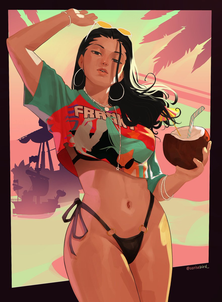 cerisebird_'s tweet photo. Robin based on the new Lucia from GTA 6 official art

#onepiece #fanart https://t.co/f2tSEk3GXM