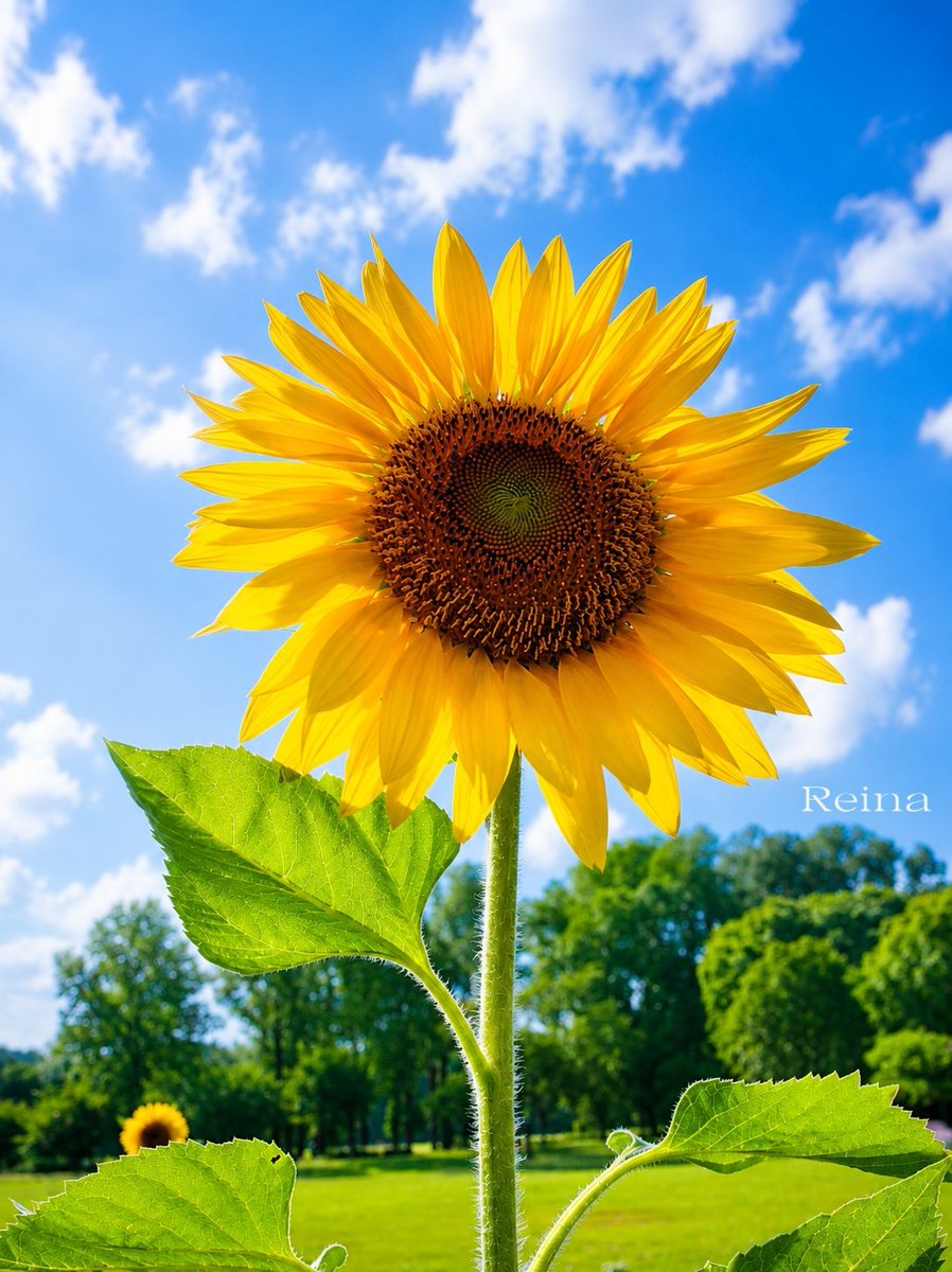 Reina_dream8's tweet photo. 🌻夏空に向かって まっすぐ咲くひまわり💙☀️
空を見上げる人には、
太陽が希望を照らしてくれる🌻✨
澄み渡る青空と、太陽のような
笑顔に元気をもらいました☀️💛
​暑い日が続きますが、どうぞ体調に気をつけて、素敵な週末をお過ごしください🐱🌞🌻🍃
​#ひまわり #向日葵 #夏の青空 
#小金井公園 #夏景色 #ブルバ100