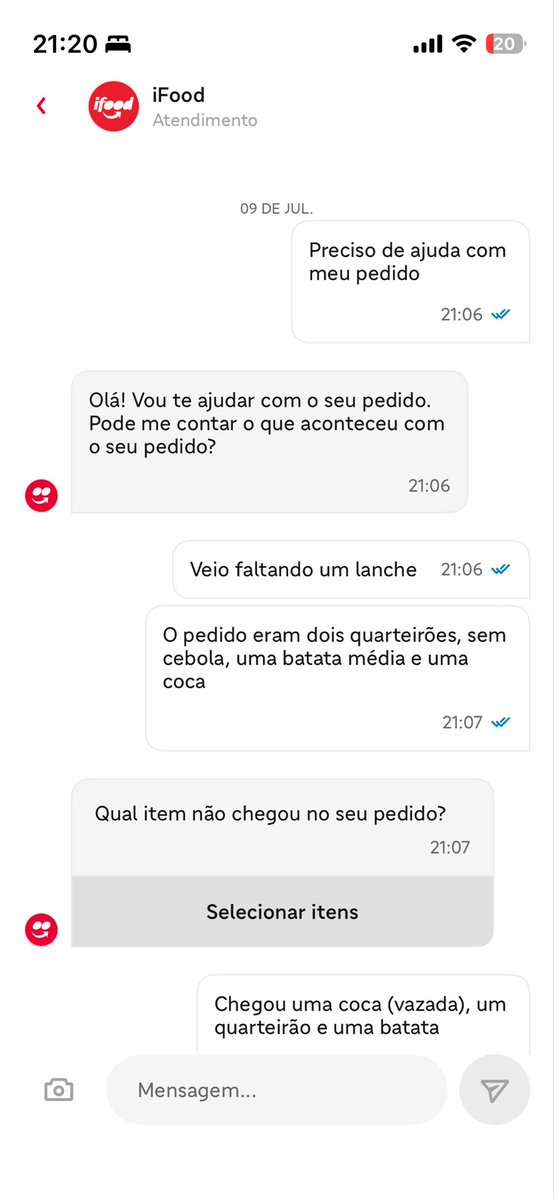 MarlonQmc's tweet photo. Ai como já fecharam as 21:04 simplesmente nada pode ser feito, paguei pelo lanche que não recebi, e ainda por cima recebo a mensagem que nada pode ser feito? https://t.co/c3KpGuqJsJ