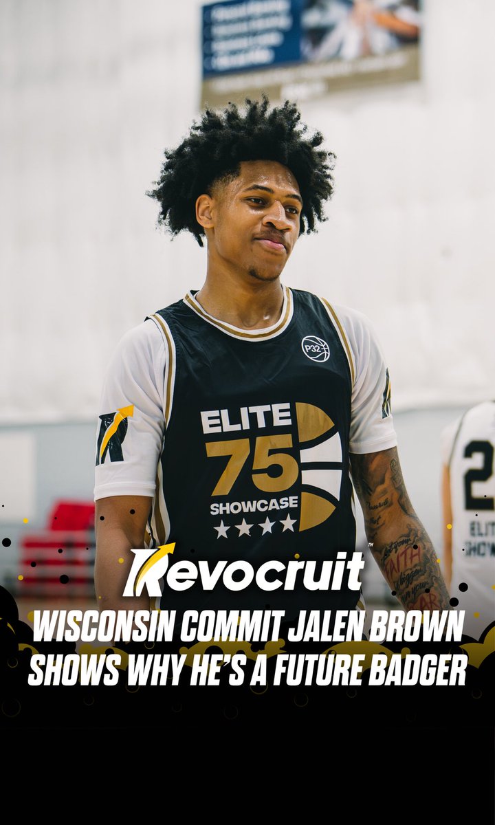 Revocruit's tweet photo. Wisconsin commit Jalen Brown continues to show why he’s one of the top guards in the 2027 class.

At the P32 Elite 75 Showcase, Powered by Revocruit, Brown displayed the poise, shot-making, and all-around skill that make him a perfect fit for the Badgers. Competing against elite talent, he backed up the hype and gave everyone in attendance another glimpse of what’s ahead in Madison.
