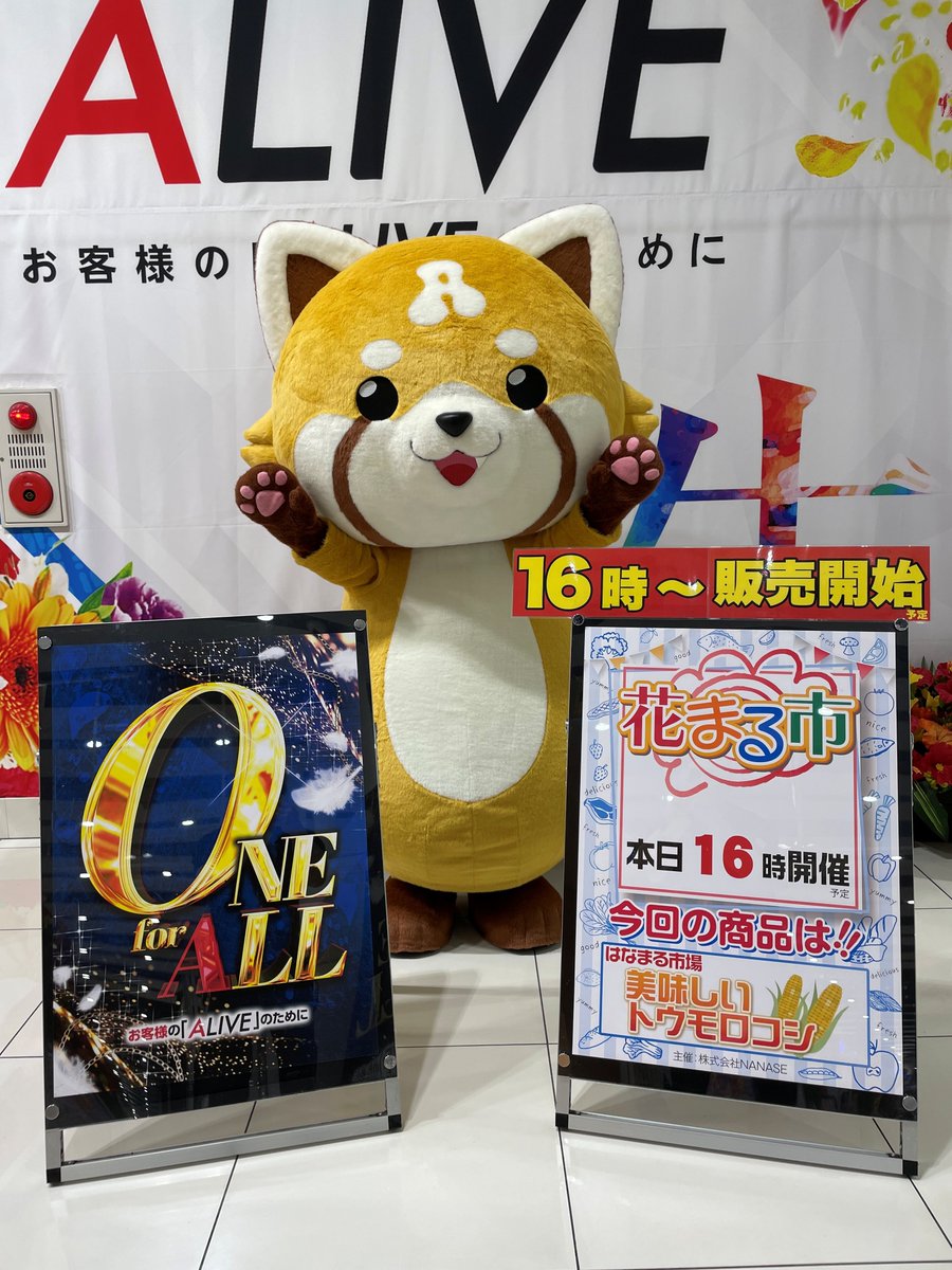 ALIVE_ohta's tweet photo. 7⃣月1⃣0⃣日（金）
あさ 1⃣0⃣時オープン☀️

✨🔹✨ONE for ALL✨🔹✨

1⃣6⃣時より
【数量限定販売】🥳
　花まる市さまより
【美味しいトウモロコシ】🌽
　を販売いたします💛

明日も皆様のご来店を
心よりお待ちしております!!⛱️ https://t.co/L6uZkXi4rs