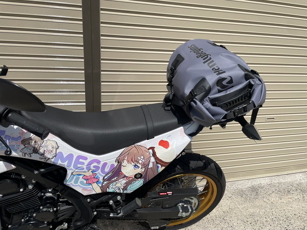 sono_kan's tweet photo. ブルパで荷物多そうだったからちはさんオススメのツーリングバッグ買ったけど具合良い感じ🙆 https://t.co/tpulIZWHr1