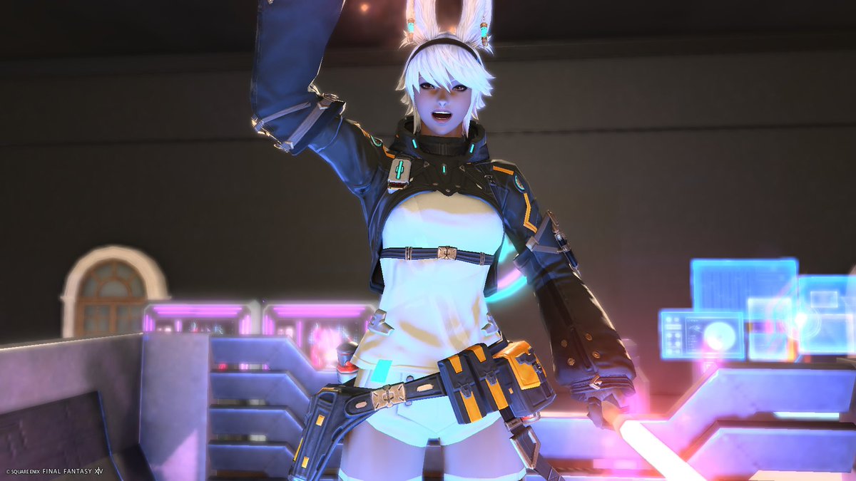Niatabi's tweet photo. おはよ！

ウッサウッサ！

#おはウサ　#FF14 #ヴィエラ https://t.co/OZ4dXCV19q