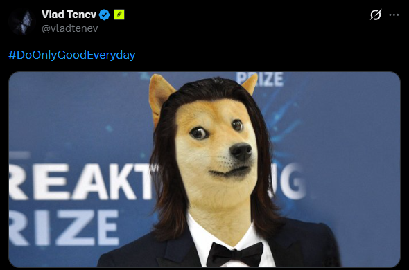 VladDogMeme's tweet photo. JUST IN: Robinhood CEO @vladtenev made his own meme

He's posted it twice now, an image of himself as a dog 👀 https://t.co/q8T1WiWSGC