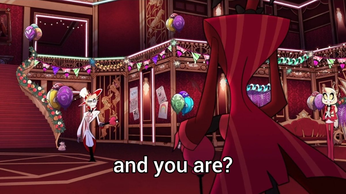 Alastorsfluffy's tweet photo. This comment becomes so funny when Alastor was able to Jumpscare HIM the first time they met #radioapple #Bambilu https://t.co/M606RzX6OS