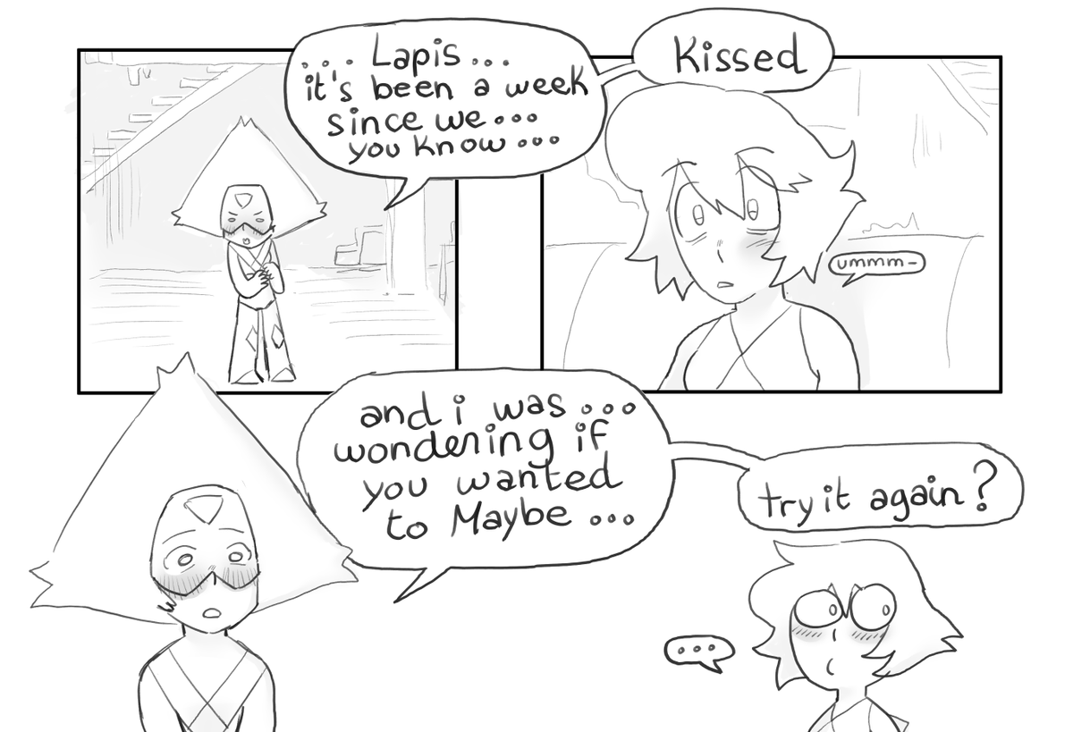 PINEA_GIRL's tweet photo. THERE'S THE PART 2 
OF MY LITLLE LAPIDOT COMIC

HOPE YALL LIKE IT
WE ALL LOVE PERIDOT AND LAPIS HERE 

#lapidot
#lapislazuli
#peridot
#peridotstevenuniverse
#lapislazulistevenuniverse
#stevenuniverse
#lapisxperidot
#imthebestgirlever https://t.co/nr4ReeLC3O