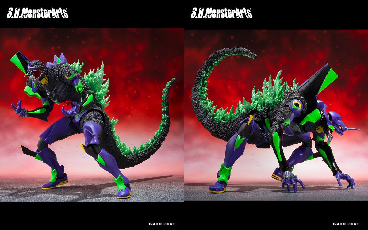 t_features's tweet photo. 『ゴジラ対エヴァンゲリオン』より
「S.H.MonsterArts エヴァンゲリオン初号機 “G”覚醒形態」が魂ウェブ商店にて7/10 16時より受注開始！
🛒ご予約は→ https://t.co/BYZnZfT0WC

機械的な「#エヴァンゲリオン」と生物的な「#ゴジラ」の相反する質感を細部まで再現！新規造形にて立体化！
#モンアツ https://t.co/iQjp9Gm1xC