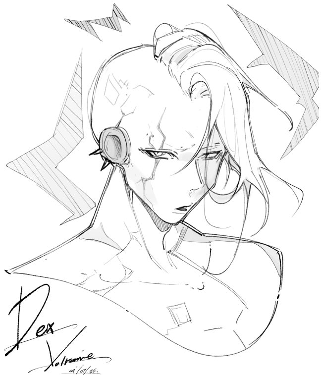 CXPTAINS_H's tweet photo. some of the recent sketches I’ve done for this game. has me in a chokehold.. 

#fanart
#deadasdisco
#deckardvoltaire https://t.co/TpSHHnCqVy