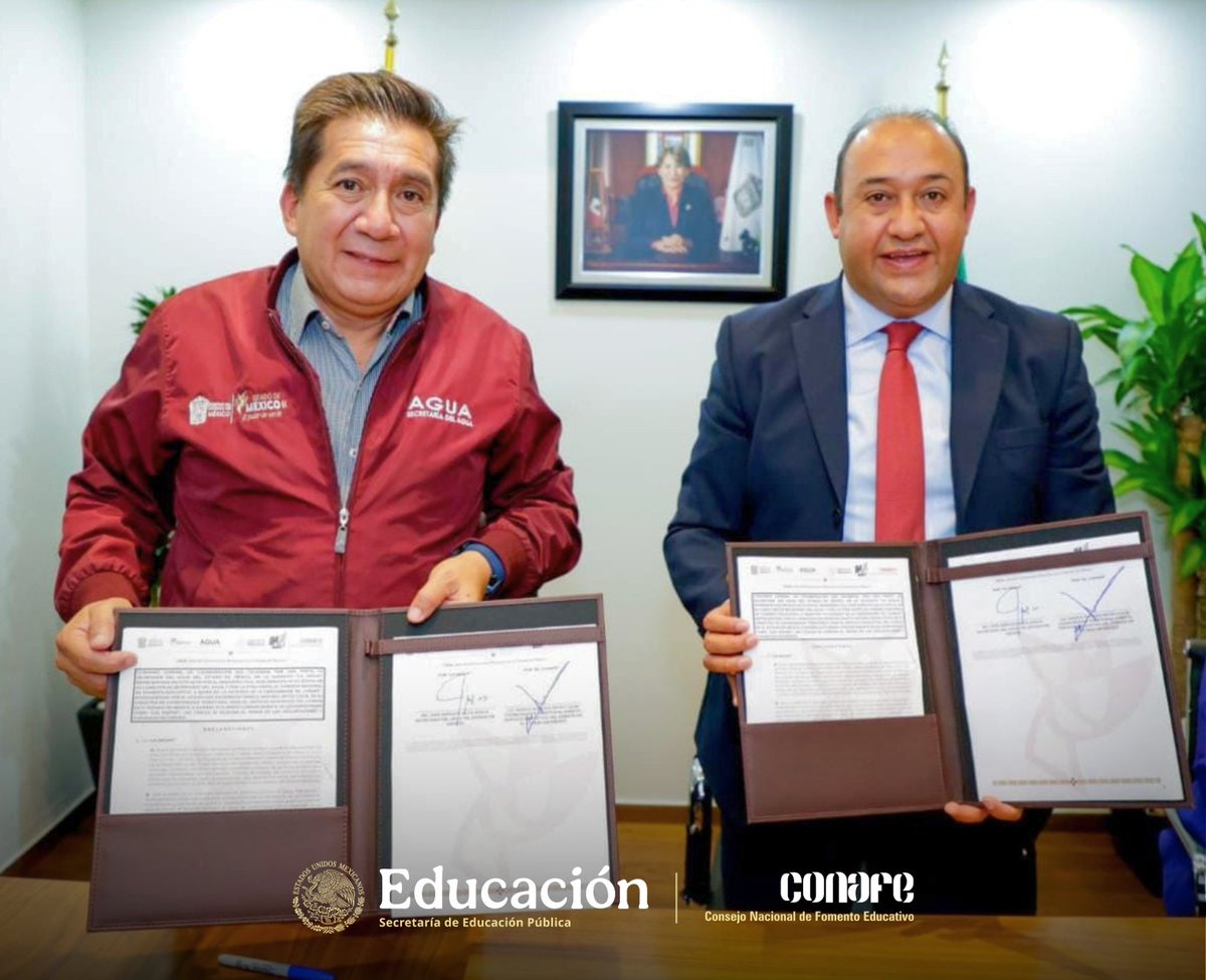 conafe_edomx's tweet photo. 💧Hoy se firmó el Convenio General de Colaboración entre la Secretaría del Agua del Estado de México y el CONAFE EdoMéx, para impulsar la educación hídrica en las comunidades más apartadas del estado ¡Seguimos construyendo un futuro más sostenible!🌎#ConafeEdoméx #CuidadoDelAgua https://t.co/OYouCqxGhl