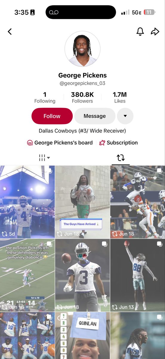 APCampbell9's tweet photo. I certainly didn’t anticipate @George33101361 liking a TikTok comment of mine back in December. 

Especially one throwing shade at @dak for only gifting the team sunglasses for Christmas 😂 he had to DIG for my comment! Trouble in Dallas? 

@PatMcAfeeShow @espn @barstoolsports https://t.co/Od8zHvQ7KH