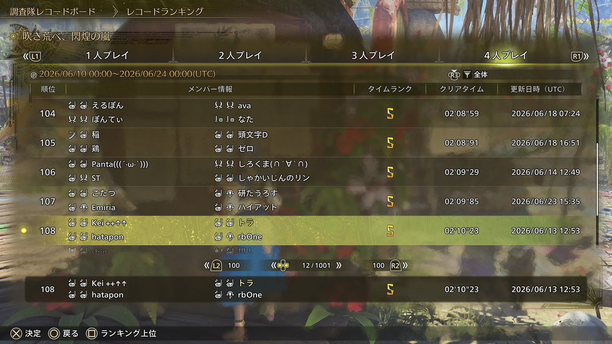 KCookingpapa's tweet photo. フリーチャレンジクエスト
〜吹き荒べ、閃煌の嵐〜
ソロ　2.22 223位
ペア　2.31  141位
4pt     2.10  108位 https://t.co/XpjtIWioMX