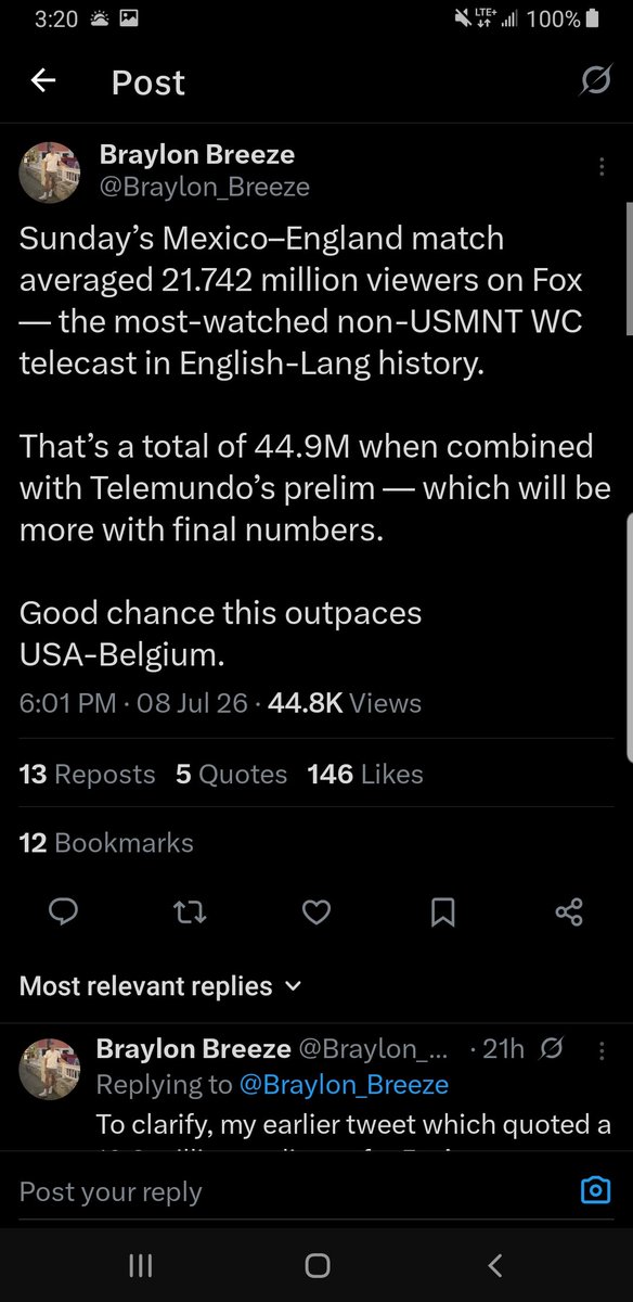 AlanGamino1997's tweet photo. Well they're already too little, too late [&amp; without @CaitlinClark22 or A'ja Wilson] then Nobody's tuning in:

Look at the @FIFAWorldCup Numbers than the @WNBA on "Woke-Women's Sports Sundays" got SCORCHED &amp; @FIFAcom DESTROYED THEM by #MEXvsENG match.

#INDvsLV LOST TO THEM! 🤣😂 https://t.co/HJQfCvi5uK