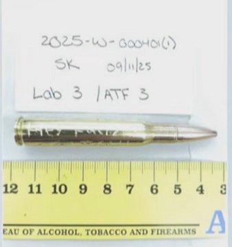 Right_Journal's tweet photo. 🚨 JUST IN: Chilling images reveal messages reportedly written by Tyler Robinson on the bullets before the shooting. https://t.co/vcdvTHLCRD