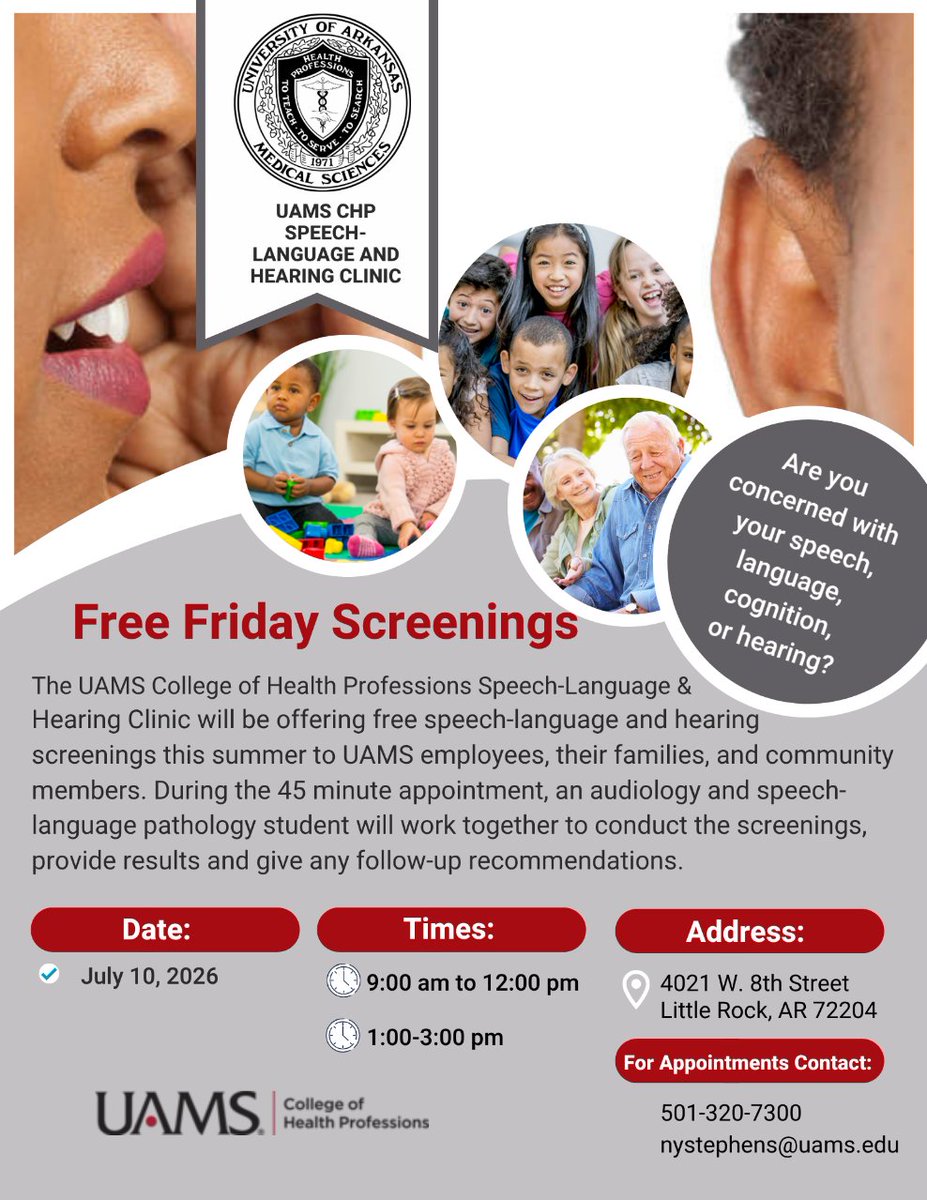 uamschp's tweet photo. Last day for our summer FREE Friday Screenings is tomorrow, July 10th. Call today to make an appointment. https://t.co/cYaVOexA3V