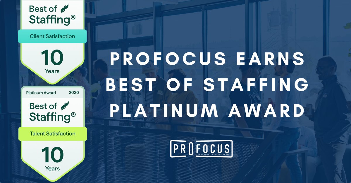 ProFocusTech's tweet photo. A decade of 5-star service? We'll take it.🎉🤝  

Proud to earn our 10th consecutive ClearlyRated Best of Staffing Platinum Award for both Client and Talent satisfaction. Huge thanks to our people who make this possible!

Learn more: https://t.co/dSFA8jswCB https://t.co/g1L1aphTqX