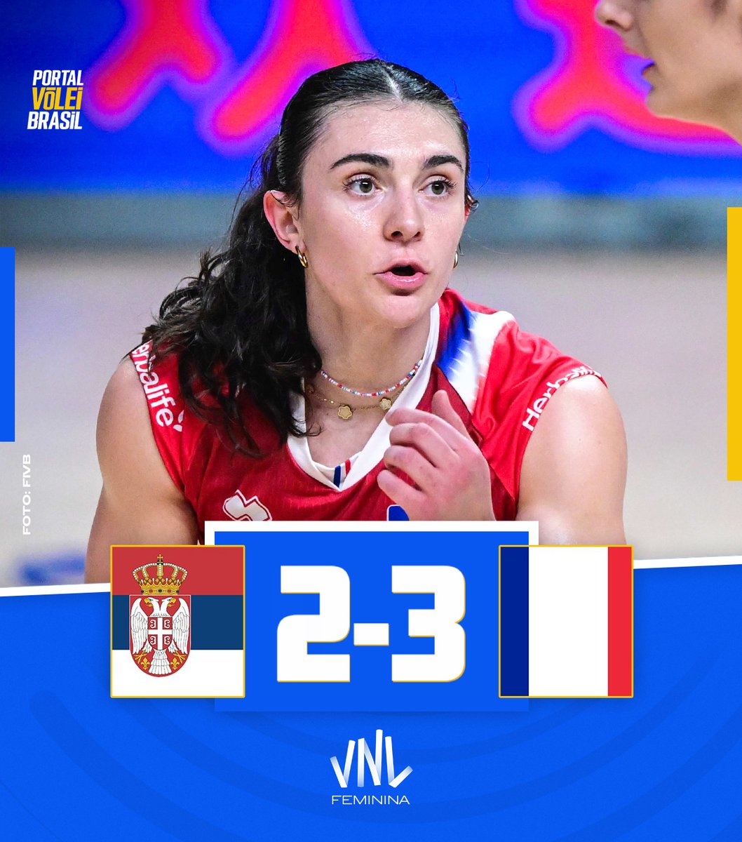 portal_volei's tweet photo. ✅ FIM DE JOGO!

🏐 🇷🇸 SÉRVIA 2x3 FRANÇA 🇫🇷
➡️ (25x20, 25x22, 22x25, 23x25, 13x15)
🏆 VNL Feminina | Semana 03 https://t.co/lHskg2PHg6