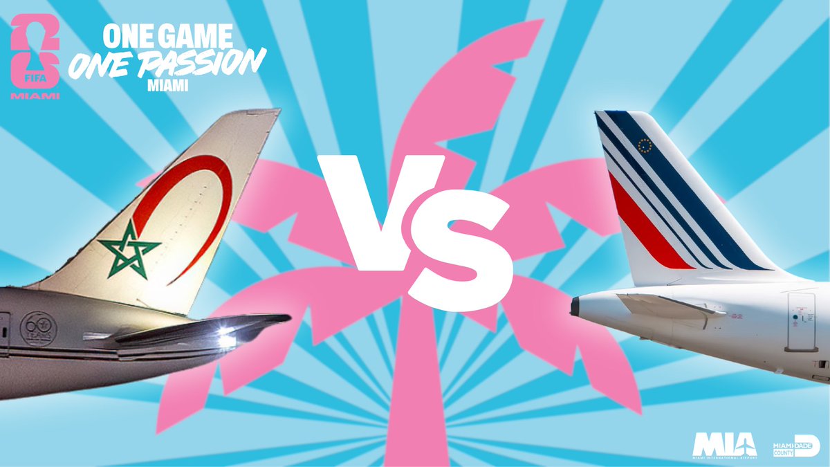 iflymia's tweet photo. ⚽️🇫🇷🇲🇦 Two nations, one epic matchup! As France and Morocco go head-to-head, remember that MIA connects you to the home of both teams. Whether you're cheering from the streets of Paris or exploring the vibrant culture of Morocco, your journey starts right here at MIA. ✈️ #MIAAirlines