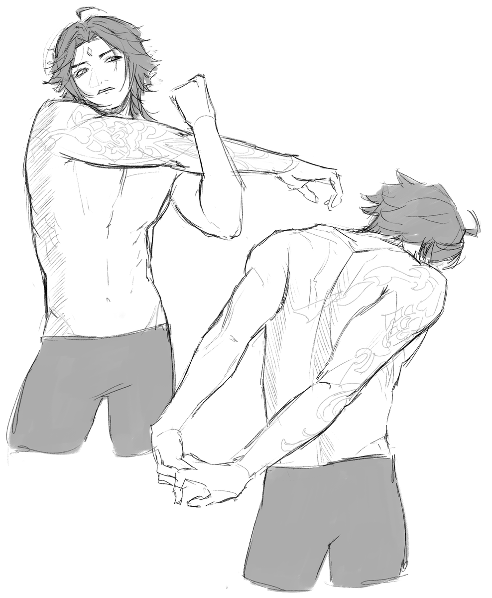 _avv_s's tweet photo. stretching || #魈 #xiao #GenshinImpact https://t.co/ITM8MUdYoA