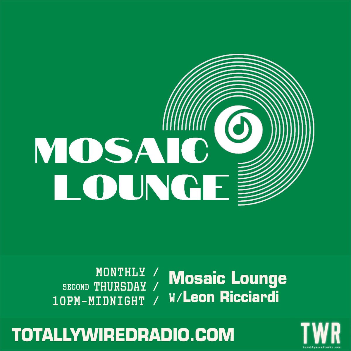 TotallyWiredRAD's tweet photo. Mosaic Lounge w/ Leon Ricciardi #startingsoon on #TotallyWiredRadio Listen @ Link in bio.
-
#MusicIsLife #London
-
#Jazz #DeepGrooves #Electronic #Beats #Bass https://t.co/FfF7IOW287