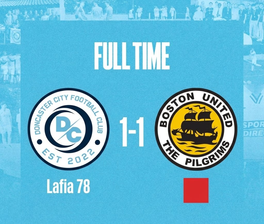 DoncasterCityFC's tweet photo. FULL TIME 

City remain unbeaten in pre season after Yacine scores a scrappy goal from a Giles long throw. City definitely deserved something from the game against a decent young side https://t.co/oDAi0Cp8sz