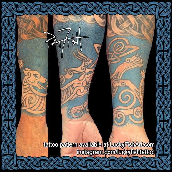 FishPat's tweet photo. The eternal pursuit, the coursing hound and his fleet prey, the elusive hare. Together this Celtic dog and his rabbit nemesis engage in a spirited chase. Pattern sold here: https://t.co/iV6iIaz06R https://t.co/BnjI1XdYw0