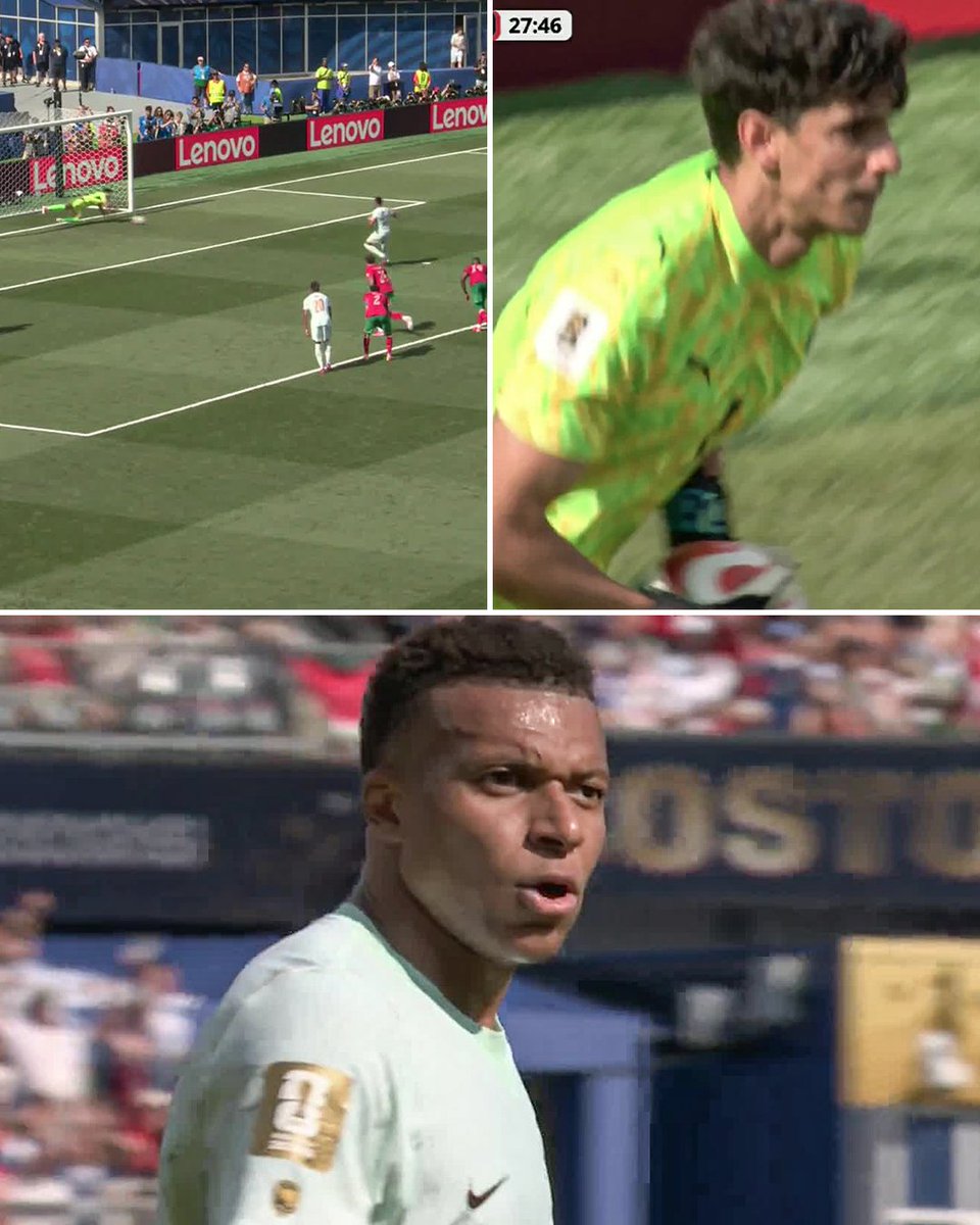 ESPNFC's tweet photo. MBAPPÉ SAVED BY BOUNOU!

First huge moment in this quarterfinal 😮 https://t.co/cg3ieGyRdl