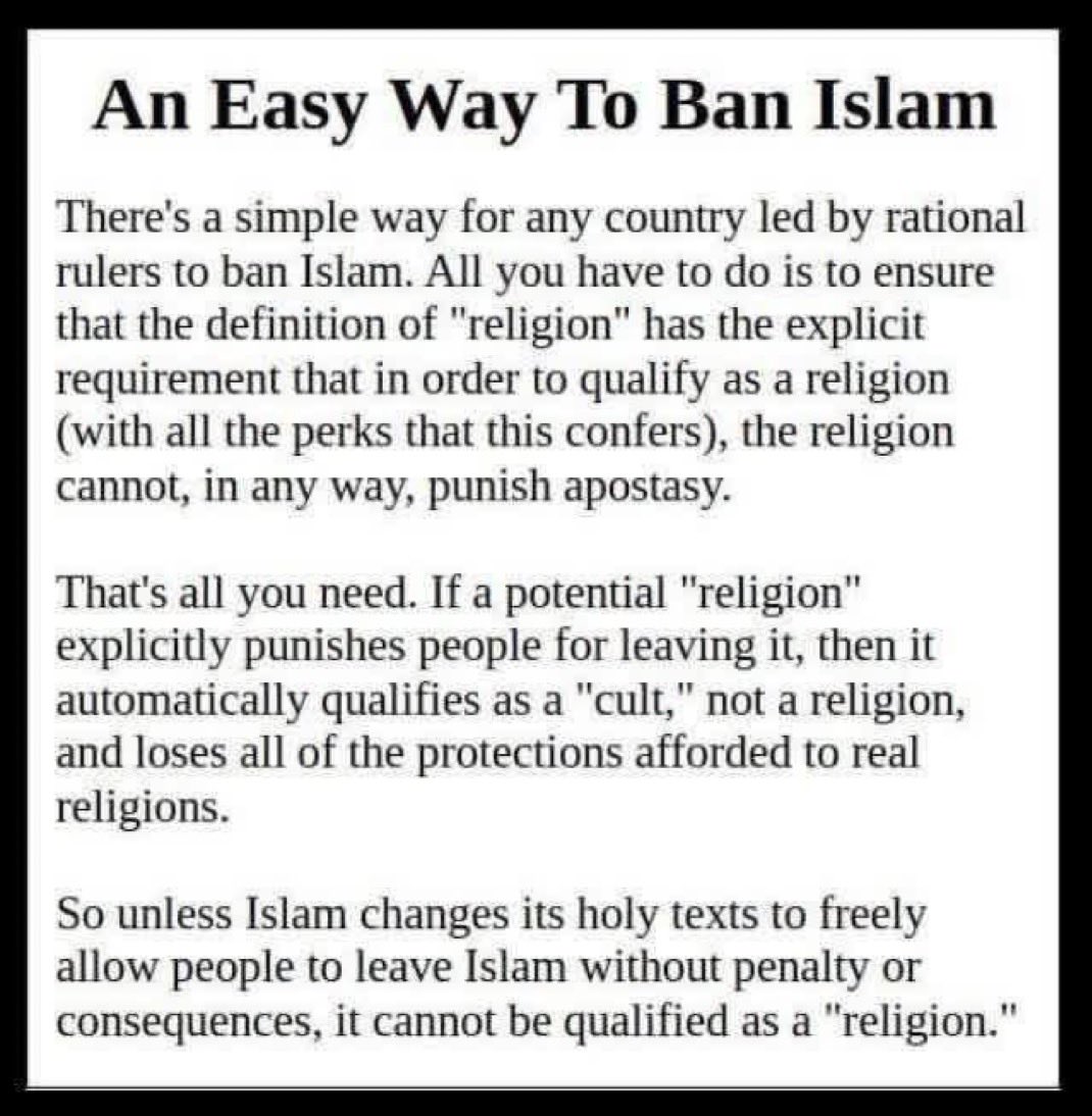 AprilMaxineT's tweet photo. Islam is the worst colonizing predator cult in history and it’s only 1400 years old.. Sharia only 500 years… it is NOT a religion… it’s a predator cult! How is the Jizya not EXTORTION!!! they are just another criminal mafia!!! Unorganized Crime!!!! Predator cult and they are fraudulently using religion for tax free networks of racketeering!!!