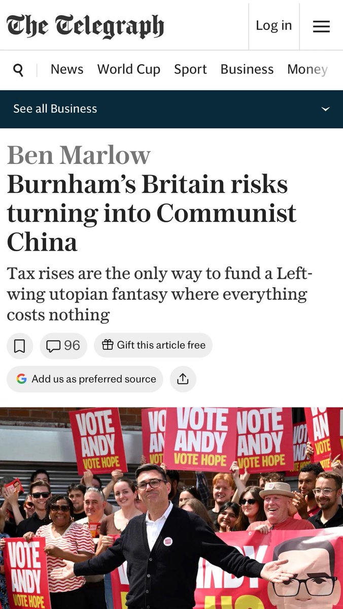 BladeoftheS's tweet photo. What planet do these fools live on, Andy Burnham has promised he won't nationalise anything.

Communism is when you nationalise everything. https://t.co/Pya19GlOMY