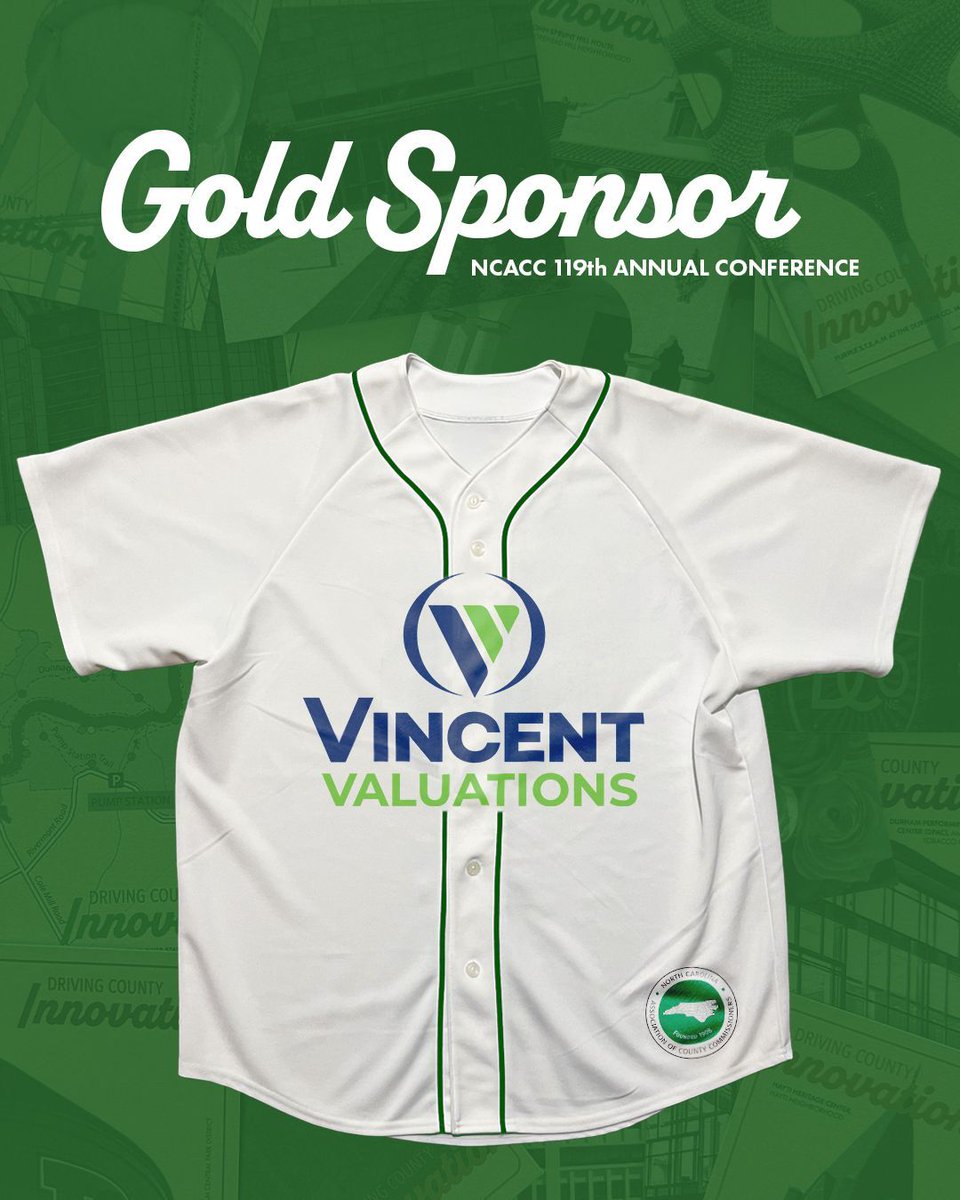 NCACC's tweet photo. From the first pitch to the final inning, we’re grateful to have Vincent Valuations as one of our gold annual conference sponsors. Your partnership helps us welcome county leaders from across North Carolina to Durham County, August 20-22. Learn more: https://t.co/JG6GTH13vK. https://t.co/hGEpRgr1iM