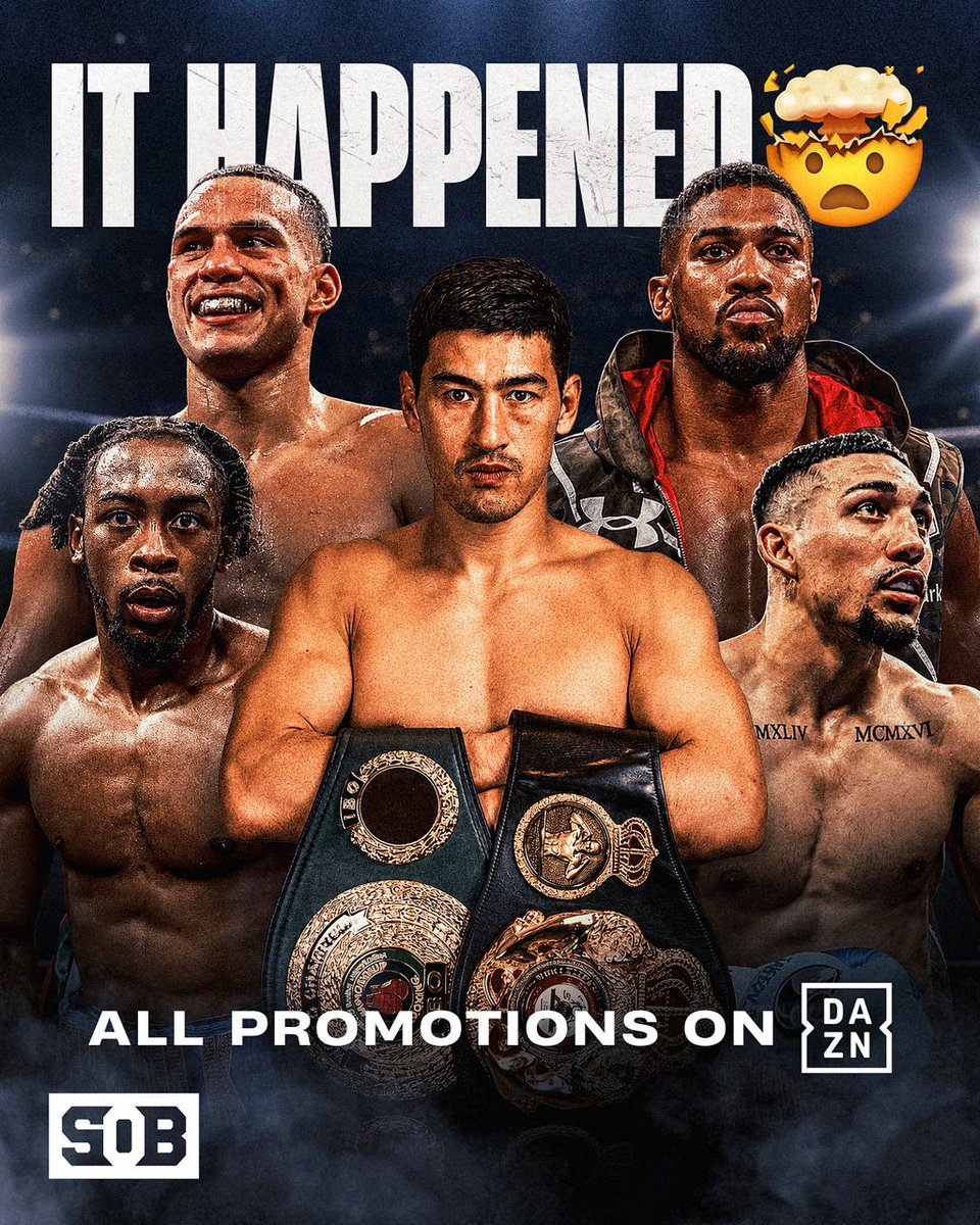 Sourceofboxing's tweet photo. IT ACTUALLY HAPPENED 🤯

PBC has officially signed a multi-year deal with DAZN, making it the home of every major boxing promoter except Zuffa Boxing.

Fights should now be much easier to make with every major promoter on the same platform 🥊 https://t.co/uYckzFaLVu