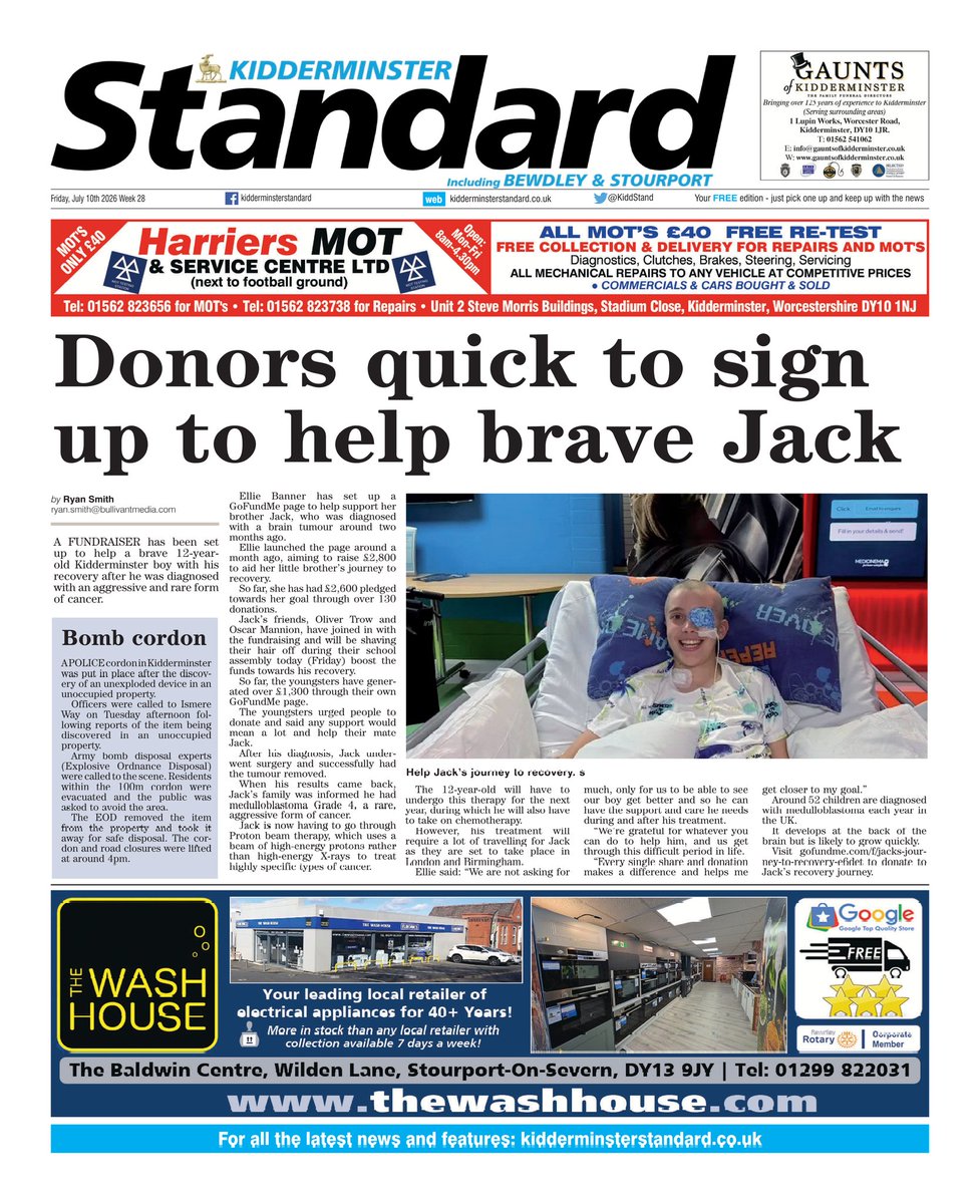 KiddStandard's tweet photo. Here is a sneak preview of the front page of tomorrow's Kidderminster Standard #tomorrowspaperstoday https://t.co/sCSmZoZtxK