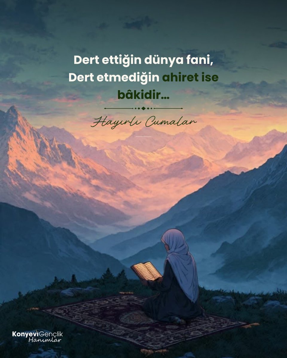 KonyeviHanimlar's tweet photo. Dert ettiğin dünya fani,
Dert etmediğin ahiret ise bâkidir.
...
Hayırlı Cumalar 🌹 https://t.co/n93mxtxgJc
