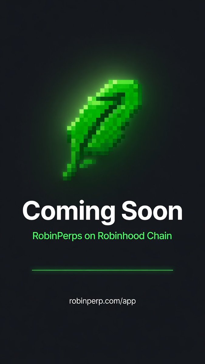 RobinPerps's tweet photo. Robinhood Chain is still super early
Most people haven’t even noticed it yet
New tokens are launching every day and the real volume is just starting to build
RobinPerps is one of the first platforms bringing real leveraged perps trading to the chain.

Being early here means:

• Better entries on new tokens

• Helping shape liquidity while it’s still forming

• Positioning yourself before the crowd catches on  

There’s still a lot of room to grow
If you like being early, this is one of those moments