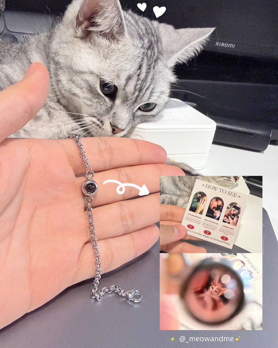 _meowandme's tweet photo. ป้ายยาสร้อยข้อมือที่น่ารักที่สุดในโลกกก
น้องเป็นสร้อยข้อมือ Projection
เราสามารถ Custom ใส่รูปแมวอ้วมที่บ้านลงไปได้
เอาไว้ส่องตอนเหนื่อย จะได้รู้ว่าอ้วมอยู่กับเราตลอดเวลา
