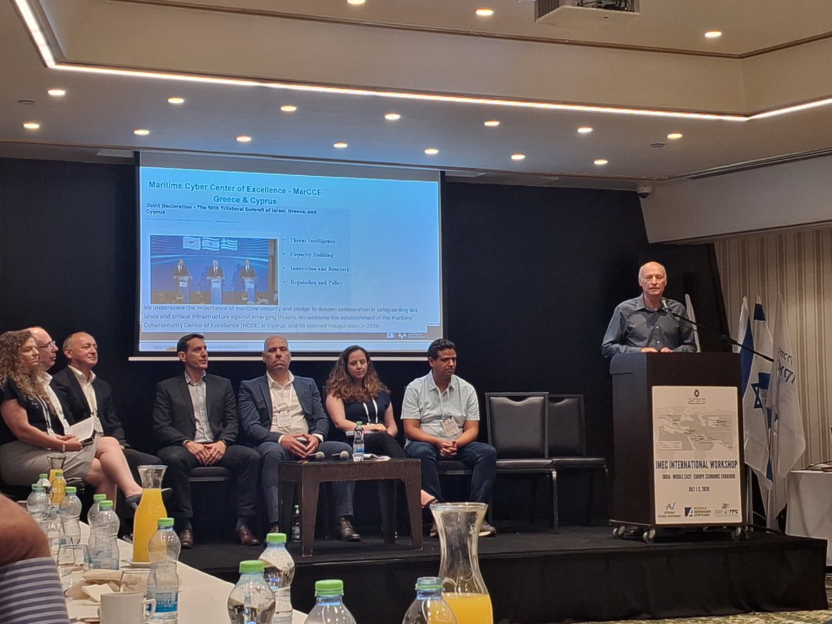 ctctlv's tweet photo. 🙏🏼 organizers and fellow participants for an excellent #IMEC International Workshop in Haifa. It was a privilege to exchange perspectives &amp; discuss the role of regional partnerships-including #Cyprus 🇨🇾-in advancing connectivity, resilience &amp; sustainable economic cooperation 🔗🌍 https://t.co/luI0lAbFPl