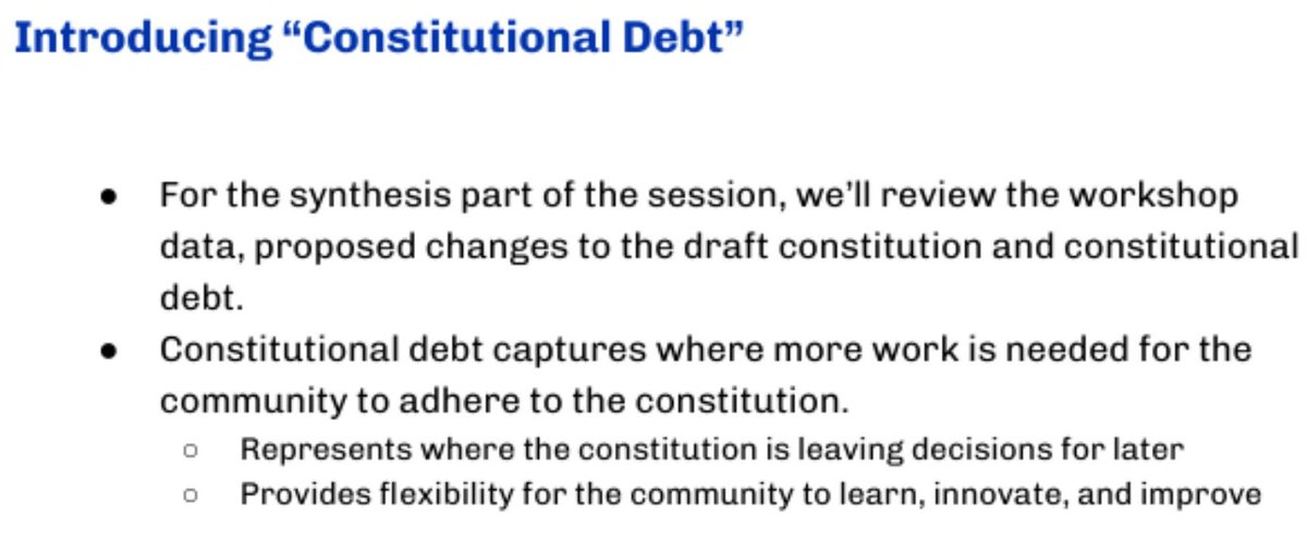 QuasarSure's tweet photo. @Cardano_CF 
1/n🧵
What you are proposing in this post, https://t.co/C2CErpTaiv, is something that was identified during the Constitutional or Voltaire workshops and during the convention.

This is one item in the Constitutional Debt that was indirectly referenced in the governance action metadata to ratify the Constitution in February 2025. This workstream itself is much older.

The Constitutional Delegates were advised that the workstreams would be addressed and that funding would be available to engage the community and address all the shortcomings that were identified of the ratified document. 

What is the Foundation's position of all the other line items in the Constitutional Debt?
The debt is in default. Default to the Community.
👇👇👇