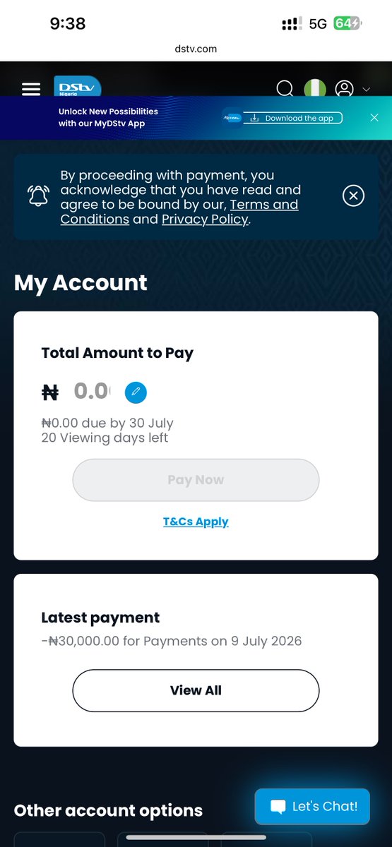 AkinladeZ's tweet photo. @DStv @DStvNg, I’m getting to see that you showed 20 viewing days left and I just made my payment today, please I beg you, don’t whine me ooo, when it’s 8th of August 
U can take your sub but anything before that, pls don’t be unfortunate https://t.co/z8gBKp8Wq3