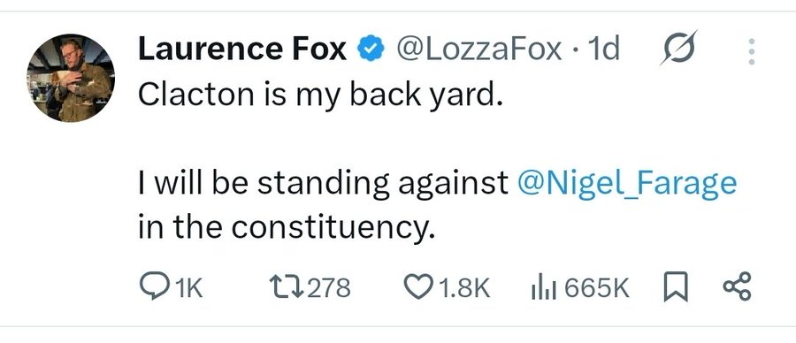 BladeoftheS's tweet photo. Laurence Fox is going to be beaten by Binface.

It's going to be so funny.

Get in the bin Fox. https://t.co/w7ApsDjnKP