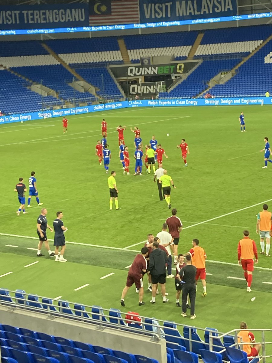 DragonSportsWal's tweet photo. FT: Penybont 0-1 FC Santa Coloma. 

All over here in Cardiff. Penybont were the better side after the break, but they trail by the odd goal heading to Andorra next week for the second leg. 

Work to do - but not out of this tie by any means. https://t.co/x7ZLECpSKp