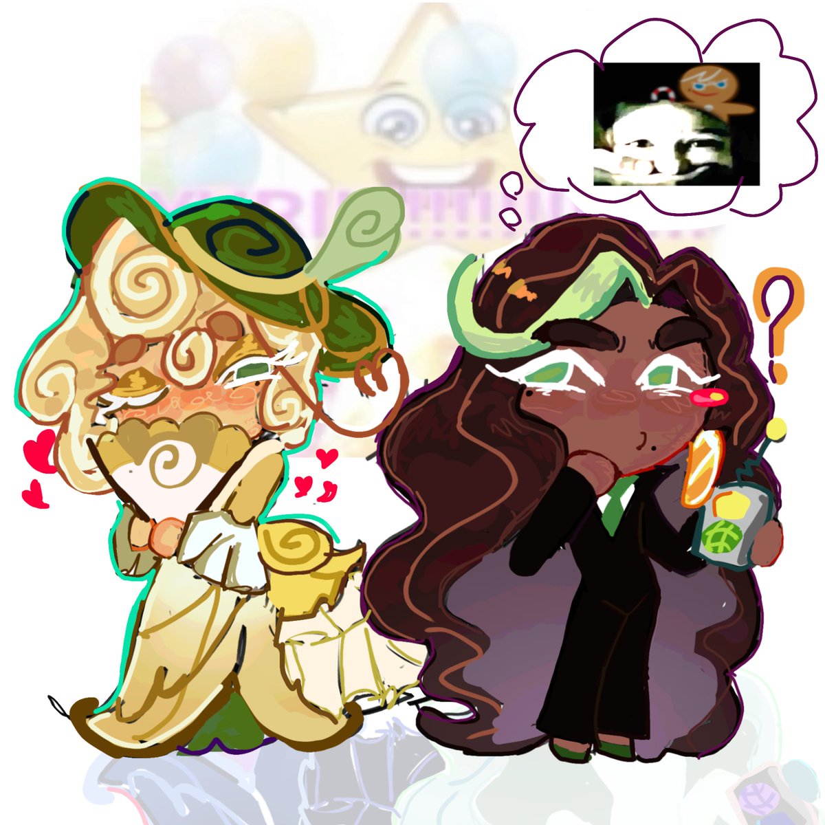 _greenlove69's tweet photo. YOUR STUPID SHE WANTS TO KISS YOU 😭😭😭😭😭😭 
I FINALLY FINISHED!!!!
#jjajangcookie #escagortcookie #cookierunoverbrake #escarjang https://t.co/A4L78aoHIu
