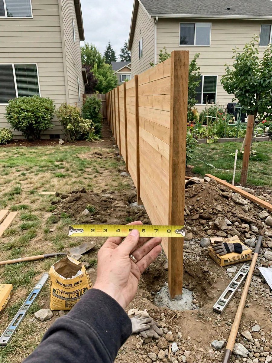 saniyafatma1278's tweet photo. My neighbor had this fence put in yesterday and something felt off…
So I measured it this morning — turns out it’s about 7 inches inside my property.

When I brought it up, he literally said:
“7 inches is basically nothing, it’s not a big deal.”

Now I’m stuck here wondering…

Am I being petty for caring about a few inches,
or is this the kind of thing that turns into a bigger problem later?
