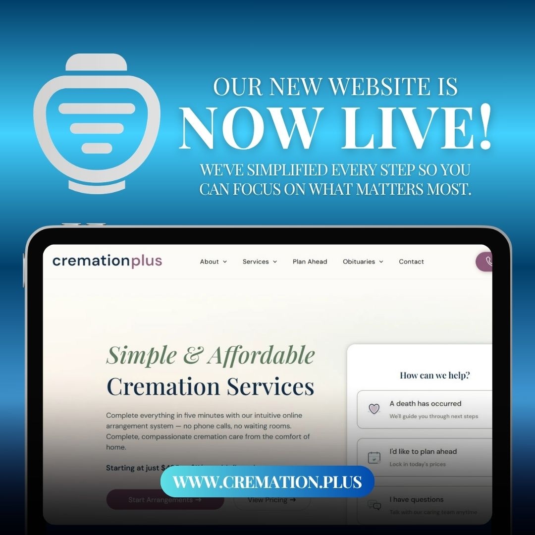 CremationPlus's tweet photo. We are pleased to announce the launch of Cremation Plus's new website, designed to streamline every step of the process so you can concentrate on what truly matters. Visit our site today to discover how we can assist you with compassionate care and seamless service. https://t.co/0wv9LiFpT0