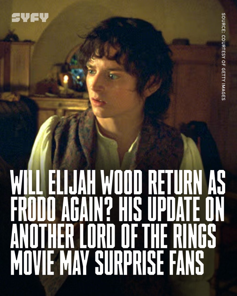 SYFY's tweet photo. Elijah Wood is already set to reprise Frodo Baggins in The Lord of the Rings: The Hunt for Gollum, but the actor says another return to Middle-earth depends on one key detail. #syfywire
Read the full story: https://t.co/Zfw505YkCJ https://t.co/t2UfxRZk9I