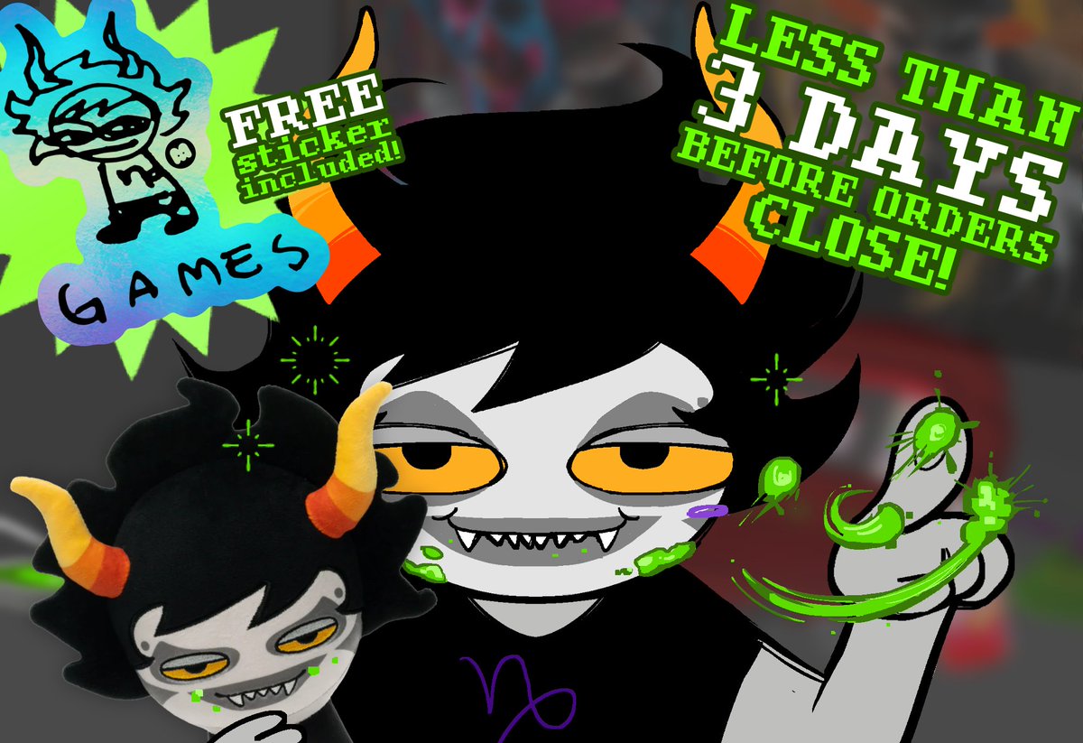 homestuck's tweet photo. Worried about missing out on the Gamzee and Tavros plushies?

Luckily there's a few more extra days left extended to the campaign! All orders even come with a FREE sticker as well! https://t.co/Fjdy2h5jFW