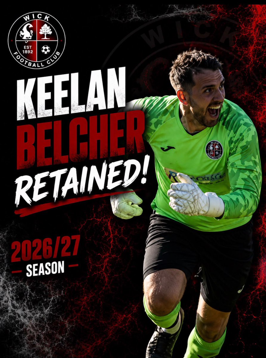 wick_club's tweet photo. Mr Reliable is back for the 26/27 season. 

Keelan Belcher between the sticks. 

Up the Dragons 🐉

@KeelanB01 https://t.co/cO8snvH1rO