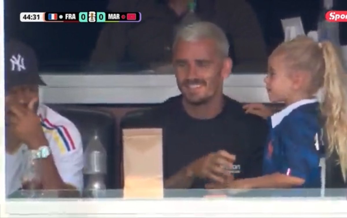 manforsafety's tweet photo. Antoine Griezmann with his daughter outside supporting the French team https://t.co/7vBsogwbWP
